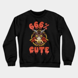 666% Cute - Satanic Chibi Anime Goat Head Baphomet Crewneck Sweatshirt